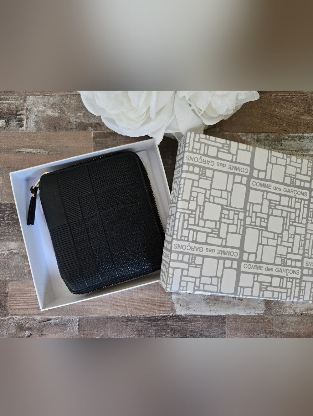 Comme des Garcons Black Intersection Zip Around Wallet